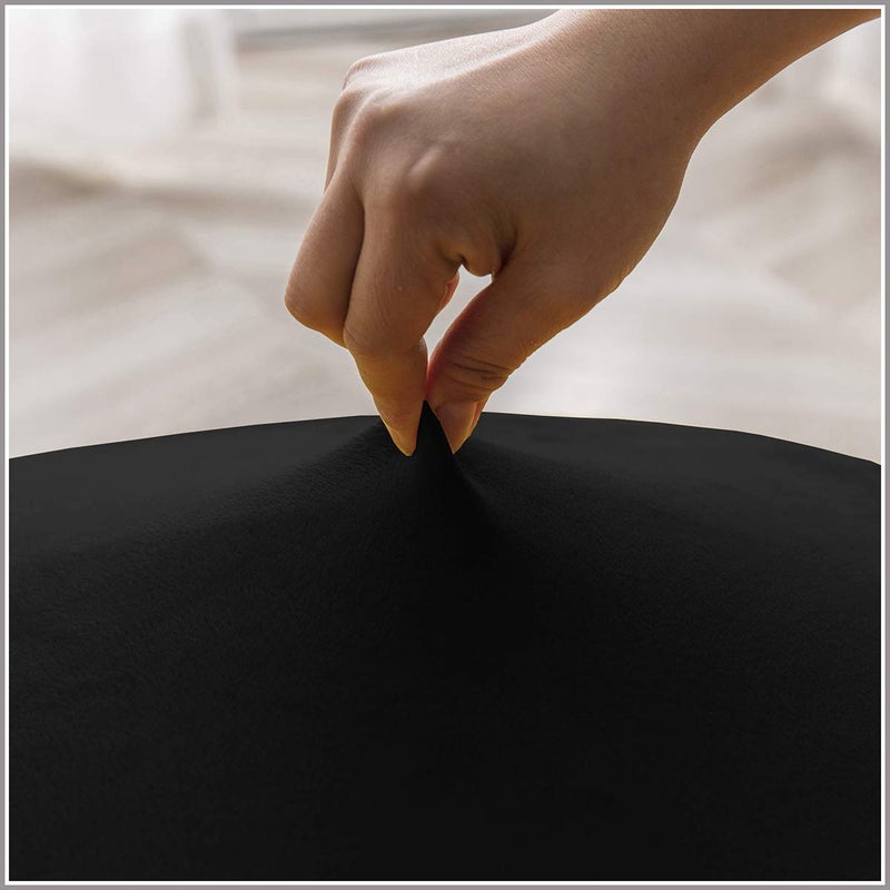 KELUINA Velvet Plush XL Dining Chair Covers, Stretch Chair Slipcover, Spandex High Chairs Protector Covers Seat Slipcover with Elastic Band for Dining Room,Wedding, Ceremony, Banquet (Black, Set of 6) - Image 3